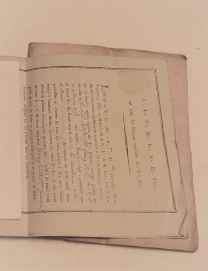 null 2001/182 (H) 4 documents: Masonic Diploma of Joseph Francois Foncez. For the...