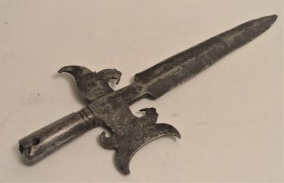 null Wrought iron halberd iron called "bird model" made of a flattened estoc forming...