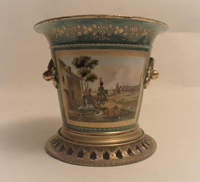 null French campaign vase, decorated with two battle scenes evoking the victory of...