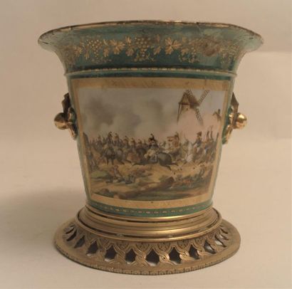 null French campaign vase, decorated with two battle scenes evoking the victory of...