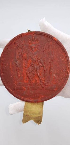 null Strong seal of letters patent. In wax with the great imperial arms. Remains...