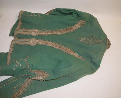 null Green Dolman and Pelisse Dolman with silver brandebourgs and silver trimmings....
