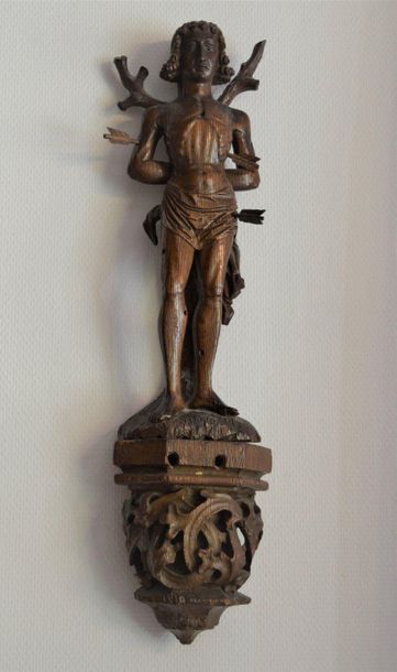 null Ecole flamande du XVIIème siècle Saint Sébastien Sculpture en rond de bosse,...