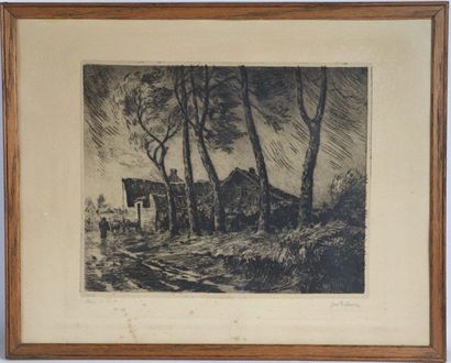 null Joseph DELFOSSE (1888-1970).

Rain and wind, 1st state.

Black etching signed...