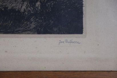 null Joseph DELFOSSE (1888-1970).

Rain and wind, 1st state.

Black etching signed...
