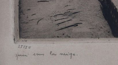 null Joseph DELFOSSE (1888-1970).

Quai sous la neige.

Eau-forte en noir signée...