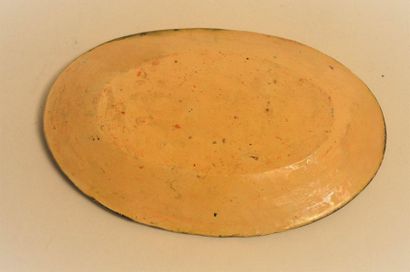 null In the taste of Palissy's 19th century era. Polychrome ceramic dish decorated...