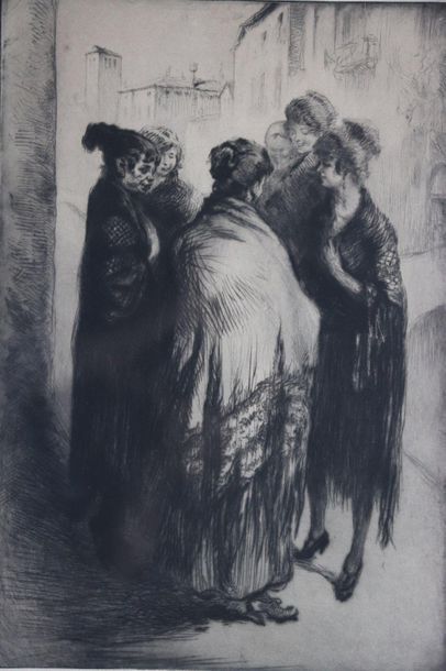 null Edgar CHAHINE (1874-1947).

Groupe de Siahl, Venise.

Pointe sèche signée en...