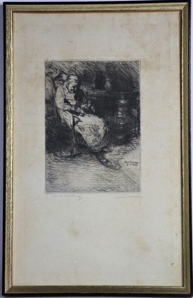 null Jean DONNAY (1897-1992).

Sleepy old man.

Etching, signed lower right, titled...