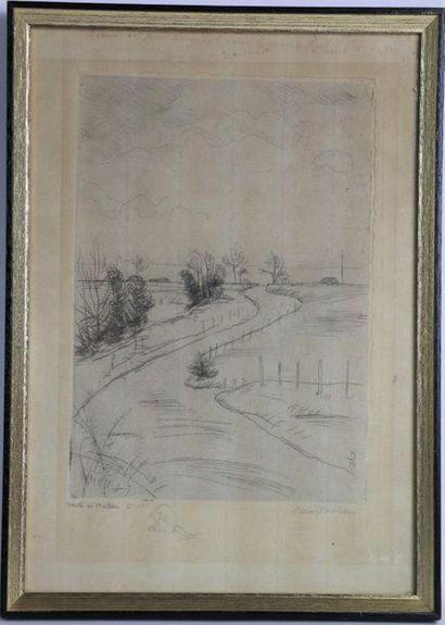 null Jean DONNAY (1897-1992).

Route de M...?, 2nd state.

Etching signed lower right,...