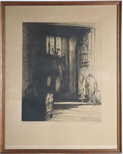 null Jean DONNAY (1897-1992).

The beggars of the Saint Maclou gate in Rouen.

Etching...