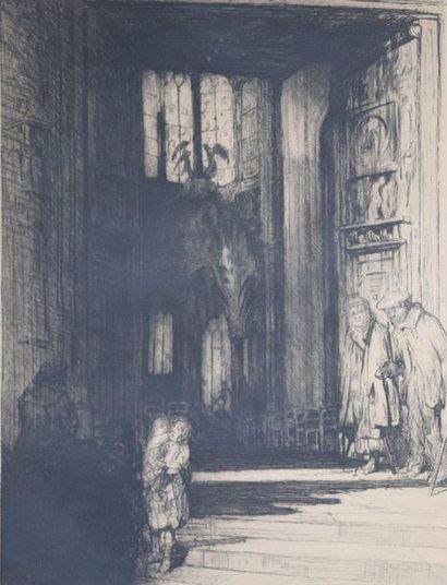 null Jean DONNAY (1897-1992).

The beggars of the Saint Maclou gate in Rouen.

Etching...