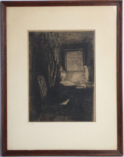 null Adrien de WITTE (1850-1935).

Interior scene.

Etching, signed lower right.

H:...