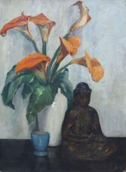 null Pierre LAPRADE (1875-1931).

Bouguet de fleurs et bouddha.

Huile sur toile.

Signée...