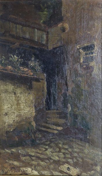 null Léon PHILIPPET (1843-1906).

Inner courtyard.

Oil on panel, signed lower left.

H:...