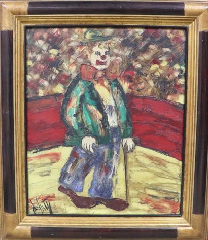null Henry D'ANTY (1910-1998).

Le clown à la canne.

Huile sur toile.

Signée en...