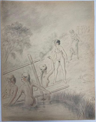 null VAN DER MERCH 

Set of ten erotic drawings.

Coloured pencils.

Circa 1930/1940.

Workshop...