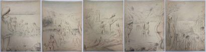 null VAN DER MERCH 

Set of ten erotic drawings.

Coloured pencils.

Circa 1930/1940.

Workshop...