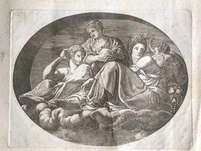 null Giorgio GHISI (1520-1582)

Juno and two goddesses.

Series of the four engravings...