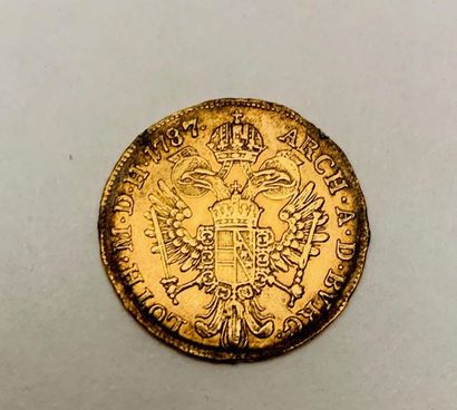 null A yellow gold coin with the effigy of Joseph II of Austria, Ducat dated 1787...
