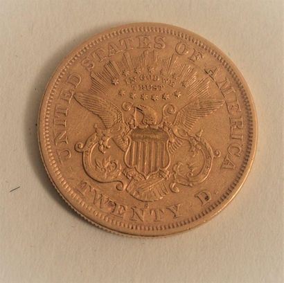 null $20 gold Liberty 1875. Weight: 33,3g. BE
