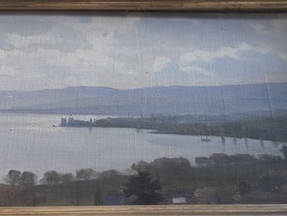 null SWISS SCHOOL OF THE XXth century,
View of Lake Geneva
Oil on canvas signature
trace...