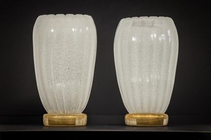 null CAMMOZZO, Roberto (1945, Murano)
Importante paire de vases en verre soufflé...