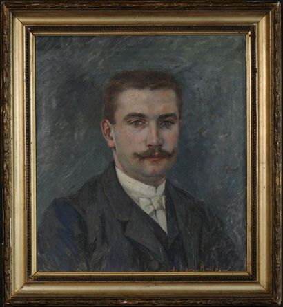 null Numa-François GILLET (1868-1940) Portrait d’homme à la moustache Huile sur toile...