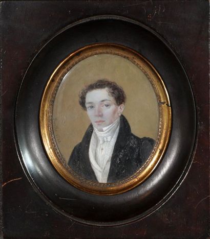 null Jean-Baptiste PARELLE (1790-1837) Portrait de Gentilhomme Pastel sur carton...