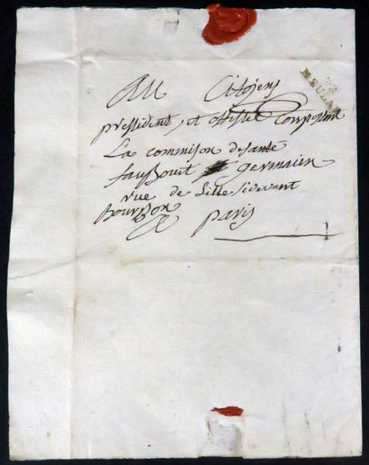  Deux lettres adressées à l’Empereur Napoléon III: - Curieux courrier manuscrit adressé...