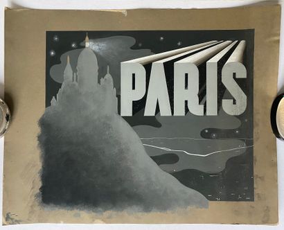  PIERRE LÉVY dit DARDEL (FRA/ 1917-1991)
Paris Montmartre, projet de publicité
huile...