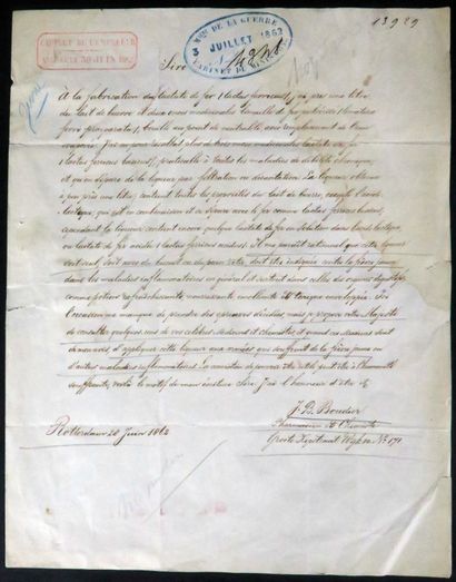 null 
Two letters addressed to Emperor Napoleon III:



- A curious handwritten letter...