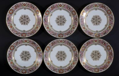 null 
PARIS AFTER SEVRES. Six plates from King Louis-Philippe's hunting service for...