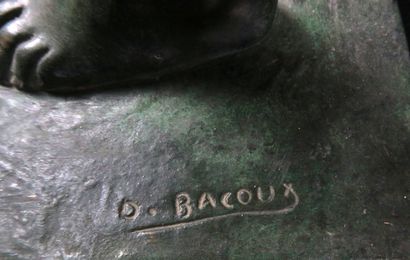 null 
DANIEL-JOSEPH BACQUE (1874-1947)
Bronze sculpture with a green patina showing...