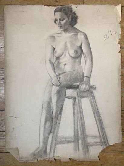  PIERRE LÉVY dit DARDEL (FRA/ 1917-1991)
I. Femme assise sur un tabouret, jambes...