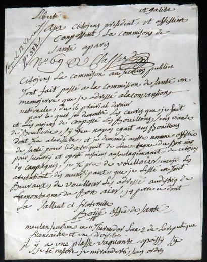  Deux lettres adressées à l’Empereur Napoléon III: - Curieux courrier manuscrit adressé...