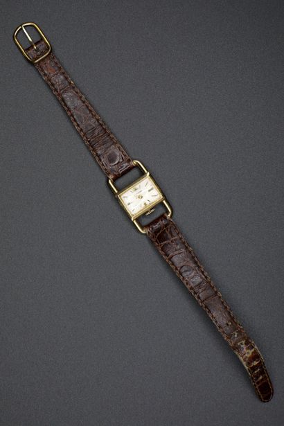 null JAEGER THE CROP for HERMES. Lady's stirrup watch, mechanical movement, in yellow...