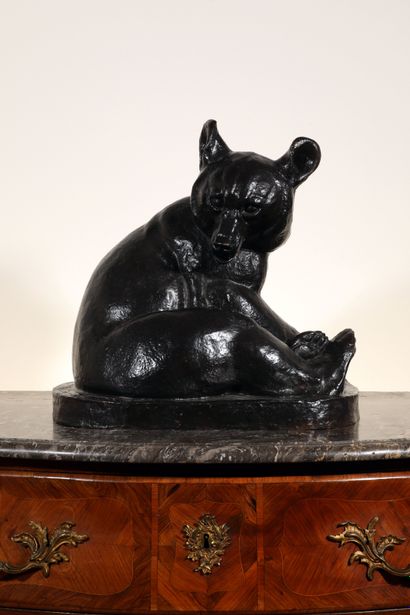 null 
Irénée ROCHARD (1906-1984)
Bronze sculpture with a dark black patina showing...