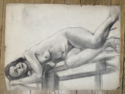 null 
PIERRE LÉVY dit DARDEL (FRA/ 1917-1991)
I. Femme assise, reposant sur un tabouret
signé...