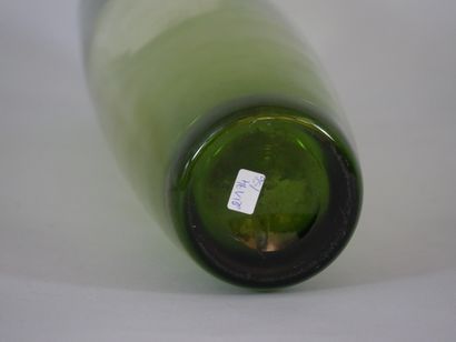null HOLMEGAARD. Large green blown glass scroll vase, signed and numbered 18123....