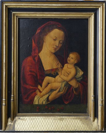 null Ecole anversoise du XIXe siècle, d’après

Joos van Cleve (†1540)

Vierge à l’Enfant,...