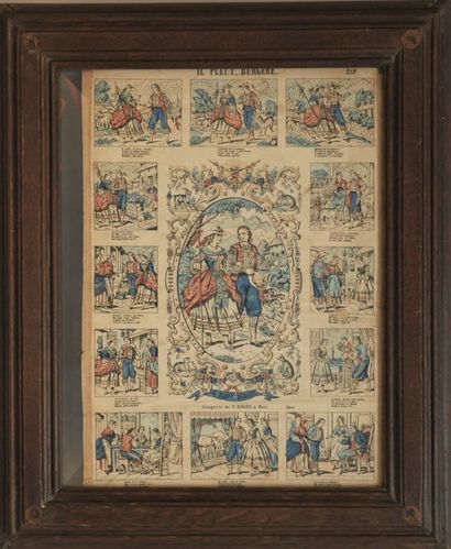 null Set of 7 framed pieces including paintings, engravings and reproductions: Flowers,...