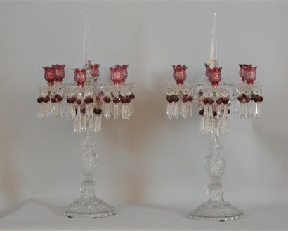  BACCARAT, SPECTACULARE PAIR OF CANDELABRES...