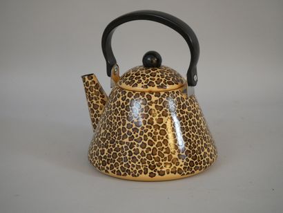 null Vintage teapot with leopard spots