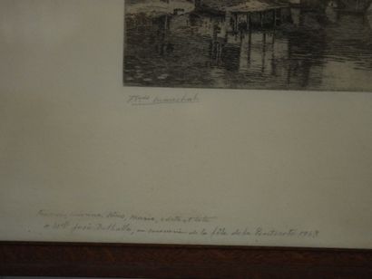 null François MARECHAL, Le Vieux château, gravure, signée et datée 1931, dédicacée...