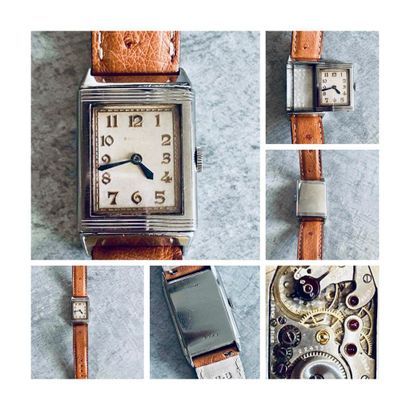 null 
JAEGER LECOULTRE. REVERSO wristwatch from the 1930s, mechanical movement numbered...