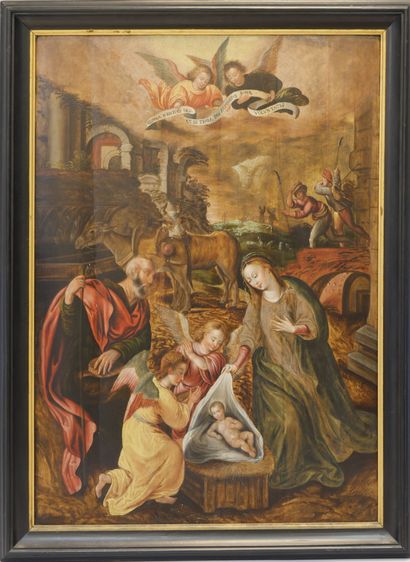 null Ecole anversoise, entourage de Marten de

Vos (1532-1603)

Nativité

Huile sur...