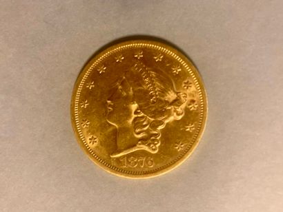 null 20 Dollar "Liberty Head-Double Eagle" coinage 1876. 1597000 pieces - USA. gold...