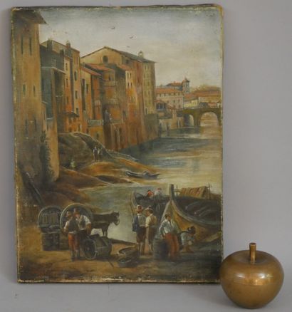 null Italian school of the end of the XIXth century. Oil on canvas, signed lower...