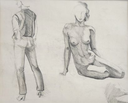 null Agnès CLAUDEPIERRE (France 20th century)

Sketch of a female nude and woman...
